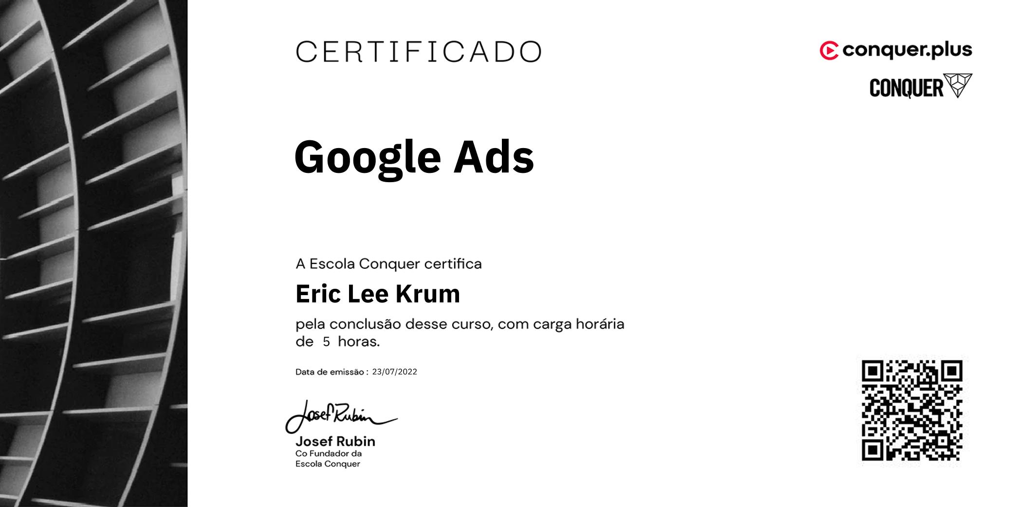Certificado de Google Ads